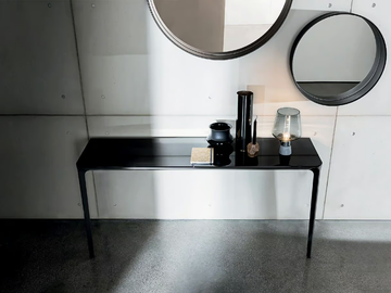 SLIM 2 LEGS - Rectangular glass console table by Sovet italia - view 3